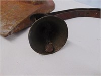 Metal dustpan and brass bell