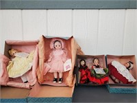 4 Madame Alexander Dolls In Boxes