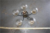 MCM 5 Light Hanging Chandelier w/Glass Gobes