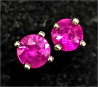 $300  14K Gold Naturl Ruby Earrings
