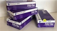 4 BOXES BLUE NITRILE POWDER FREE GLOVES SZ L