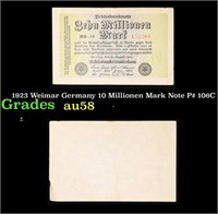 1923 Weimar Germany 10 Millionen Mark Note P# 106C