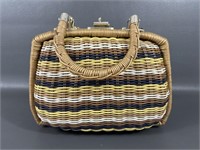 Vintage MCM Wicker Boho Chic Purse Handbag