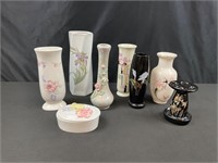 Lot of vanity items and Vases