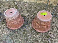 PAIR OF TERRA COTTA  14 IN ROUND X 13IN TALL