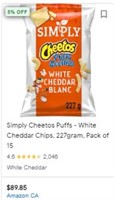 Case Of 15 Simply Cheetos Puffs White Cheddar