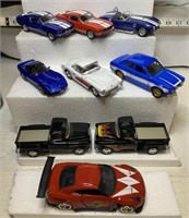 9-die cast cars. 1/32 & 1/40. Scale