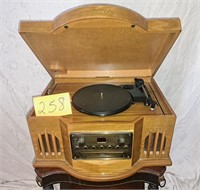 philco record player w/cd+tape+radio
