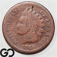 1866 Indian Head Cent, Good Bid: 45