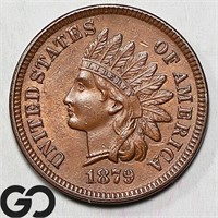 1879 Indian Head Cent, Near Gem BU Bid: 190