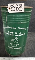 Delphos Track Spikes Metal Trash Can 21" Tall