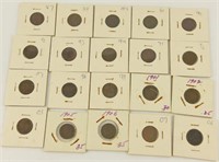 (20) Indian head cents to include: 1887 through