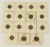 (15) Indian head cents to include: 1888 through