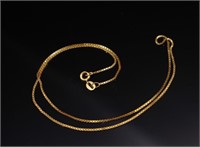 18ct Yellow gold box chain necklace