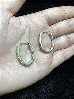 Gold plated hoops with cubic zirconia