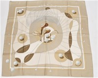 Hermes, "Swing" Silk Scarf in Brown