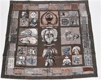 Hermes, "Persona" Silk Scarf in Slate