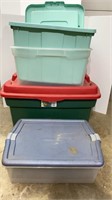 (4) Miscellaneous Totes with Lids