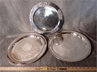 (3) Silver Platters - WM Rogers/Webster Wilcox