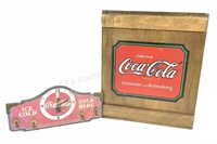 (2pc) Coca-cola Clock & Wall Cabinet