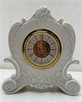 8in Vintage Narco porcelain Mantel Clock made in