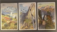 RAILWAYS: 3 x Rare Victorian FRANCK COFFEE Cards