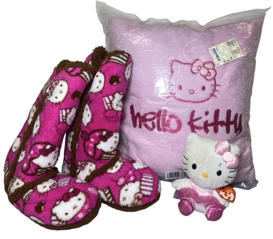NEW Hello Kitty Pillow and Slippers