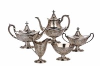 FIVE PC SILVER TEA  AND COFFEE SERVICE, 2134g