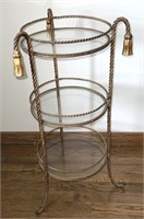 HOLLYWOOD RECENCY STYLE TALL TASSEL TEIRED TABLE