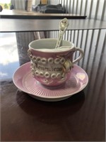 Pink plate tea set
