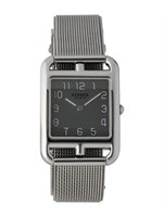 Hermes Cape Cod Silver Dial SS Watch 29mm