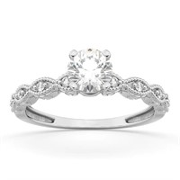 Petite Marquise Diamond Engagement ring 14k White