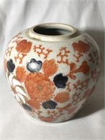 Antique Japanese Ginger Jar w gold accents