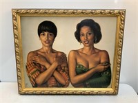 Gilt Framed Picture of Two Women
