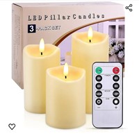 ($27) Flickering Flameless Candles 4" 5" 6"