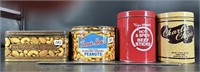 4 Antique Food Related Tins Salted Mixed Nuts,