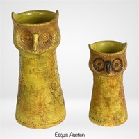 Art Pottery Bitossi Rosenthal Netter Owl Vases