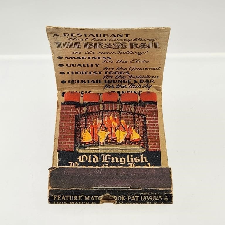 THE BRASS RAIL ADVERTISING FEATURE MATCHBOOK