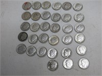 33 Pre -1964 Silver Dimes