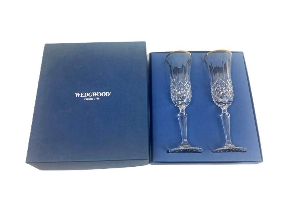 PAIR OF WEDGEWOOD CRYSTAL GLASSES