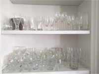 2 Shelves Full of Clear Glass items - Read Details
