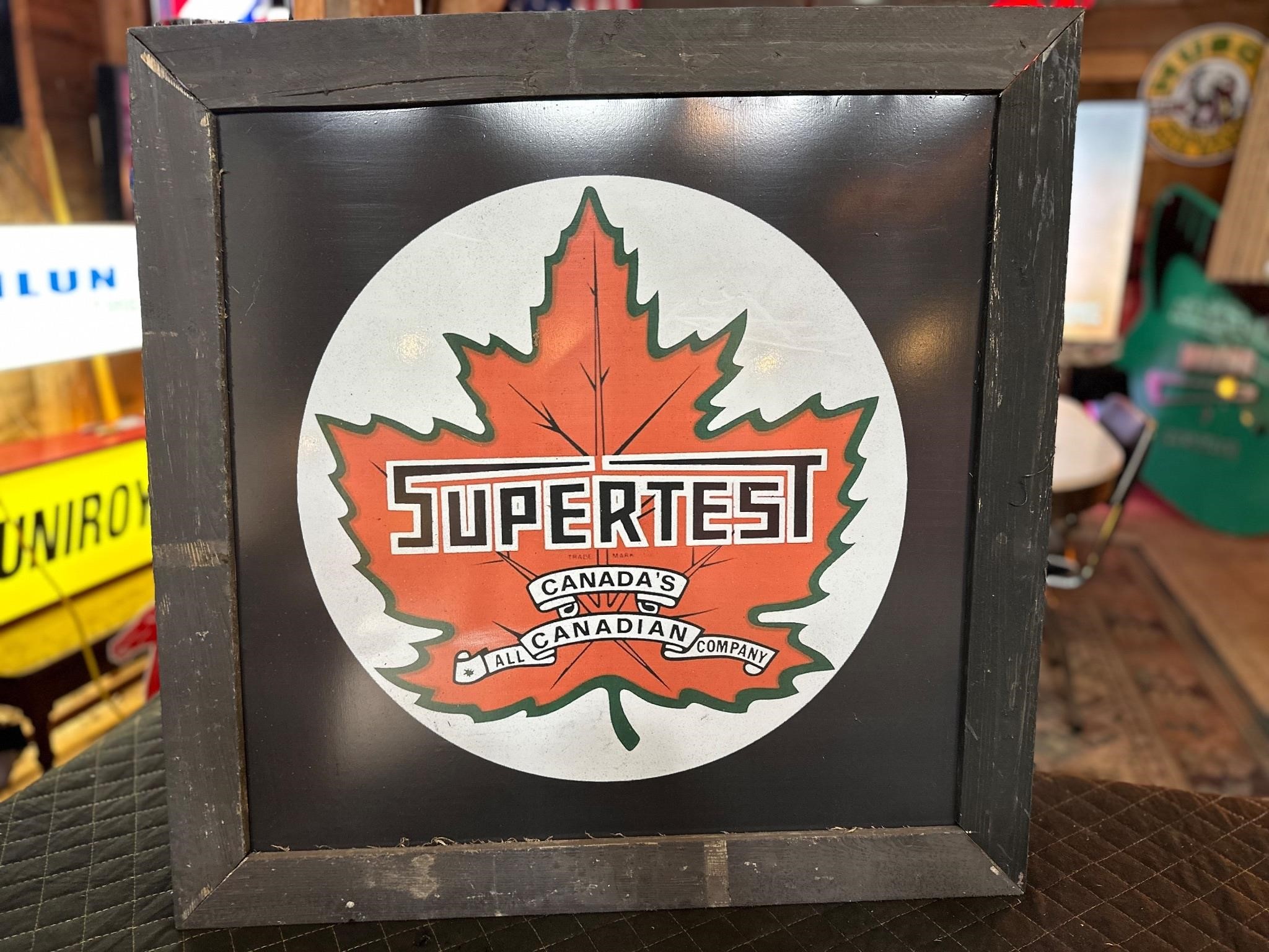 28 x 28” Framed Metal Supertest Sign