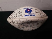 Autographed Denver Broncos football needs some