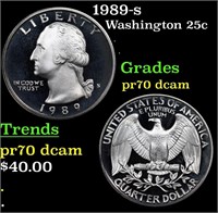 Proof 1989-s Washington Quarter 25c Grades GEM++ P