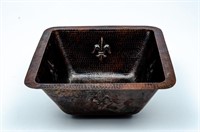 Hammered Copper Fleur De Lis Craftsman Sink