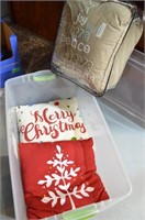 Tote of Christmas Pillows