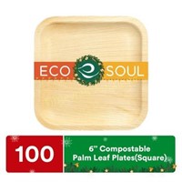 ECO SOUL 100% Compostable Palm Leaf Plates  6