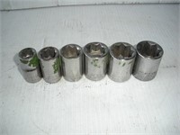 Craftsman 1/2 Drive Square Nut Sockets  7/16 -