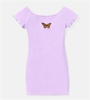 7-8Y size PatPat Kid Girl Butterfly Print Ribbed L