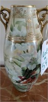 Nippon hand painted vase 11 3/4 in tall